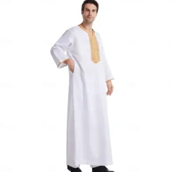 Men's Robe Thobe / Jubba Religious Saudi Arabic Arabian Muslim Ramadan Adults Leotard / Onesie