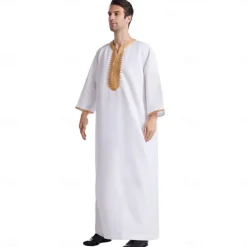 Men's Robe Thobe / Jubba Religious Saudi Arabic Arabian Muslim Ramadan Adults Leotard / Onesie