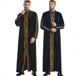 Men's Robe Thobe / Jubba Religious Saudi Arabic Arabian Muslim Ramadan Adults Leotard / Onesie