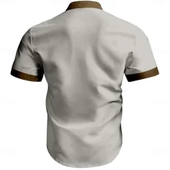 Men's Rooster Shirt Western Shirt Cowboy Shirt Short Sleeve Western Style Outdoor Summer Spring Shirt Collar Black Khaki