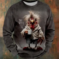 Men's Rooster Sweatshirts Sweatshirt Long Sleeve Sweatshirt Crew Neck Fashion Cool Daily 3D Printing Sports Outdoor Holiday Streetwear Crewneck Winter Spring & Fall