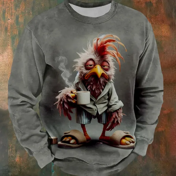 Men's Rooster Sweatshirts Sweatshirt Long Sleeve Sweatshirt Crew Neck Fashion Cool Daily 3D Printing Sports Outdoor Holiday Streetwear Crewneck Winter Spring & Fall