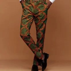 Men's Round Dots Dress Pants Mid Waist Vintage Casual Outdoor Vacation Home Zipper Pocket Summer Spring Fall 3D Print Green