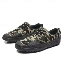 Men's Rugged Canvas Sneakers – Durable Lace-Up Outdoor Casual Shoes with Rubber Sole for Hiking and Work