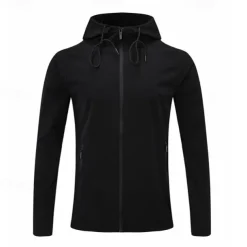 Men's Running Jacket Zipper Pocket Long Sleeve Hoodie Casual Athleisure Fall Windproof Breathable Gym Workout Running Walking Sportswear Activewear Solid Colored Black Green