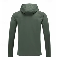 Men's Running Jacket Zipper Pocket Long Sleeve Hoodie Casual Athleisure Fall Windproof Breathable Gym Workout Running Walking Sportswear Activewear Solid Colored Black Green