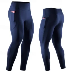 Men's Running Pants Compression Tights Leggings Pocket Elastic Waistband Leggings Outdoor Sports & Outdoor Athletic Fall Quick Dry Lightweight Soft Marathon Running Workout Tailored Fit Sportswear