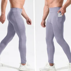 Men's Running Pants Compression Tights Leggings Pocket Elastic Waistband Leggings Outdoor Sports & Outdoor Athletic Fall Quick Dry Lightweight Soft Marathon Running Workout Tailored Fit Sportswear