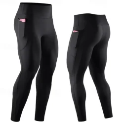 Men's Running Pants Compression Tights Leggings Pocket Elastic Waistband Leggings Outdoor Sports & Outdoor Athletic Fall Quick Dry Lightweight Soft Marathon Running Workout Tailored Fit Sportswear