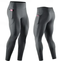 Men's Running Pants Compression Tights Leggings Pocket Elastic Waistband Leggings Outdoor Sports & Outdoor Athletic Fall Quick Dry Lightweight Soft Marathon Running Workout Tailored Fit Sportswear