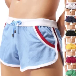 Men's Running Shorts Athletic Shorts Drawstring with White Trim Bottoms Outdoor Home Cotton Breathable Comfortable Gym Workout Exercise & Fitness Leisure Sports Sportswear Activewear Fashion Black