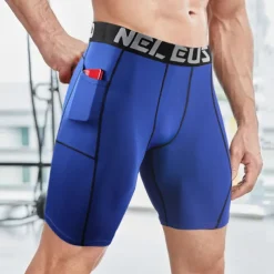 Men's Running Shorts Compression Shorts with Phone Pocket Base Layer Athletic Spandex Tummy Control Breathable Moisture Wicking Yoga Fitness Gym Workout Sportswear Activewear Black White Red