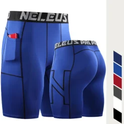 Men's Running Shorts Compression Shorts with Phone Pocket Base Layer Athletic Spandex Tummy Control Breathable Moisture Wicking Yoga Fitness Gym Workout Sportswear Activewear Black White Red