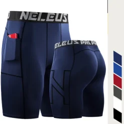 Men's Running Shorts Compression Shorts with Phone Pocket Base Layer Athletic Spandex Tummy Control Breathable Moisture Wicking Yoga Fitness Gym Workout Sportswear Activewear Black White Red