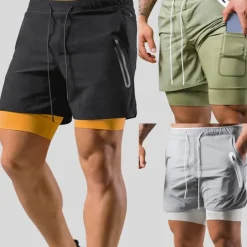 Men's Running Shorts Gym Shorts Sweat Shorts Pocket Drawstring 2 in 1 Elastic Waistband Shorts Outdoor Sports & Outdoor Athletic Quick Dry Lightweight Soft Marathon Running Workout Tailored Fit