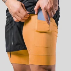 Men's Running Shorts Gym Shorts Sweat Shorts Pocket Drawstring 2 in 1 Elastic Waistband Shorts Outdoor Sports & Outdoor Athletic Quick Dry Lightweight Soft Marathon Running Workout Tailored Fit