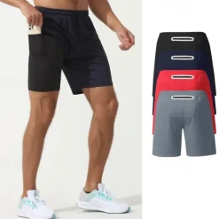 Men's Running Shorts Gym Shorts Sweat Shorts Pocket 2 in 1 Elastic Waistband Shorts Outdoor Sports & Outdoor Athletic Quick Dry Lightweight Soft Marathon Running Workout Tailored Fit Sportswear