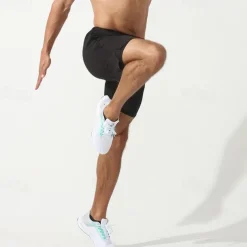 Men's Running Shorts Gym Shorts Sweat Shorts Pocket 2 in 1 Elastic Waistband Shorts Outdoor Sports & Outdoor Athletic Quick Dry Lightweight Soft Marathon Running Workout Tailored Fit Sportswear