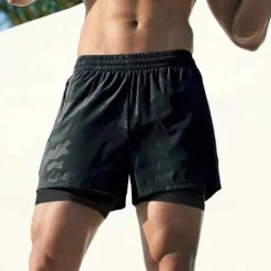 Men's Running Shorts Gym Shorts Sweat Shorts Pocket 2 in 1 Elastic Waistband Shorts Outdoor Sports & Outdoor Athletic Quick Dry Lightweight Soft Marathon Running Workout Tailored Fit Sportswear