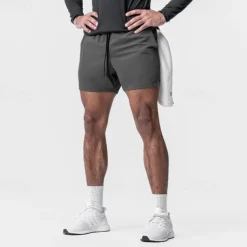 Men's Running Shorts Gym Shorts Sweat Shorts Pocket Drawstring Elastic Waistband With Compression Liner Shorts Outdoor Sports & Outdoor Athletic Quick Dry Lightweight Soft Marathon Running Workout