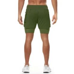 Men's Running Shorts Gym Shorts Drawstring 2 in 1 Shorts Athletic Athleisure Spandex Breathable Soft Quick Dry Yoga Fitness Gym Workout Sportswear Activewear Solid Colored Black Army Green Khaki
