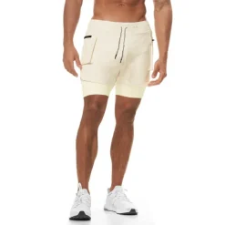 Men's Running Shorts Gym Shorts Drawstring 2 in 1 Shorts Athletic Athleisure Spandex Breathable Soft Quick Dry Yoga Fitness Gym Workout Sportswear Activewear Solid Colored Black Army Green Khaki