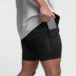 Men's Running Shorts Gym Shorts Sweat Shorts Pocket Drawstring 2 in 1 Elastic Waistband Shorts Outdoor Sports & Outdoor Athletic Breathable Quick Dry Lightweight Soft Marathon Running Workout