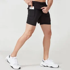 Men's Running Shorts Gym Shorts Sweat Shorts Pocket 2 in 1 Elastic Waistband Shorts Outdoor Sports & Outdoor Athletic Quick Dry Lightweight Soft Marathon Running Workout Tailored Fit Sportswear