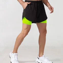 Men's Running Shorts Gym Shorts Sweat Shorts Pocket 2 in 1 Elastic Waistband Shorts Outdoor Sports & Outdoor Athletic Quick Dry Lightweight Soft Marathon Running Workout Tailored Fit Sportswear