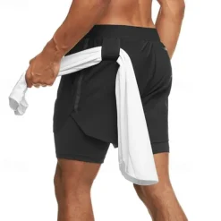 Men's Running Shorts Gym Shorts Sweat Shorts Pocket Drawstring 2 in 1 Elastic Waistband Shorts Outdoor Sports & Outdoor Athletic Quick Dry Lightweight Soft Marathon Running Workout Tailored Fit