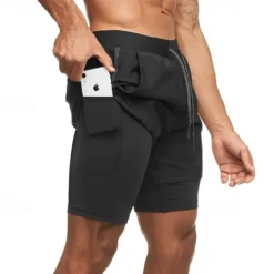 Men's Running Shorts Gym Shorts Sweat Shorts Pocket Drawstring 2 in 1 Elastic Waistband Shorts Outdoor Sports & Outdoor Athletic Quick Dry Lightweight Soft Marathon Running Workout Tailored Fit