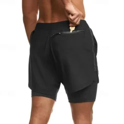 Men's Running Shorts Gym Shorts Sweat Shorts Pocket Drawstring 2 in 1 Elastic Waistband Shorts Outdoor Sports & Outdoor Athletic Quick Dry Lightweight Soft Marathon Running Workout Tailored Fit