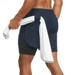 Men's Running Shorts Gym Shorts Sweat Shorts Pocket Drawstring 2 in 1 Elastic Waistband Shorts Outdoor Sports & Outdoor Athletic Quick Dry Lightweight Soft Marathon Running Workout Tailored Fit