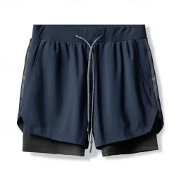 Men's Running Shorts Gym Shorts Sweat Shorts Pocket Drawstring 2 in 1 Elastic Waistband Shorts Outdoor Sports & Outdoor Athletic Quick Dry Lightweight Soft Marathon Running Workout Tailored Fit