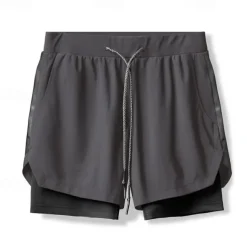 Men's Running Shorts Gym Shorts Sweat Shorts Pocket Drawstring 2 in 1 Elastic Waistband Shorts Outdoor Sports & Outdoor Athletic Quick Dry Lightweight Soft Marathon Running Workout Tailored Fit