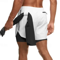 Men's Running Shorts Gym Shorts Sweat Shorts Pocket Drawstring 2 in 1 Elastic Waistband Shorts Outdoor Sports & Outdoor Athletic Quick Dry Lightweight Soft Marathon Running Workout Tailored Fit