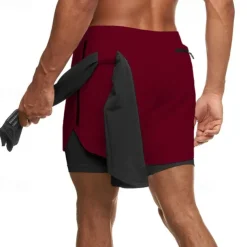 Men's Running Shorts Gym Shorts Sweat Shorts Pocket Drawstring 2 in 1 Elastic Waistband Shorts Outdoor Sports & Outdoor Athletic Quick Dry Lightweight Soft Marathon Running Workout Tailored Fit