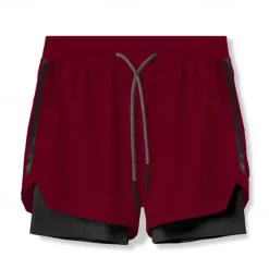 Men's Running Shorts Gym Shorts Sweat Shorts Pocket Drawstring 2 in 1 Elastic Waistband Shorts Outdoor Sports & Outdoor Athletic Quick Dry Lightweight Soft Marathon Running Workout Tailored Fit