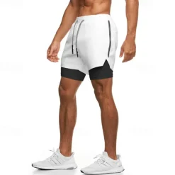 Men's Running Shorts Gym Shorts Sweat Shorts Pocket Drawstring 2 in 1 Elastic Waistband Shorts Outdoor Sports & Outdoor Athletic Quick Dry Lightweight Soft Marathon Running Workout Tailored Fit