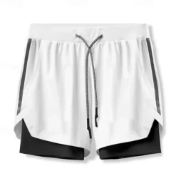 Men's Running Shorts Gym Shorts Sweat Shorts Pocket Drawstring 2 in 1 Elastic Waistband Shorts Outdoor Sports & Outdoor Athletic Quick Dry Lightweight Soft Marathon Running Workout Tailored Fit