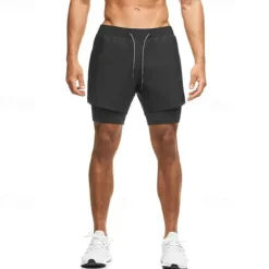 Men's Running Shorts Gym Shorts Sweat Shorts Pocket Drawstring 2 in 1 Elastic Waistband Shorts Outdoor Sports & Outdoor Athletic Quick Dry Lightweight Soft Marathon Running Workout Tailored Fit