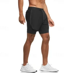 Men's Running Shorts Gym Shorts Sweat Shorts Pocket Drawstring 2 in 1 Elastic Waistband Shorts Outdoor Sports & Outdoor Athletic Quick Dry Lightweight Soft Marathon Running Workout Tailored Fit