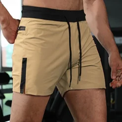 Men's Running Shorts Gym Shorts Sweat Shorts Zipper Pocket Elastic Waistband Shorts Outdoor Sports & Outdoor Athletic Quick Dry Lightweight Soft Marathon Running Workout Tailored Fit Sportswear