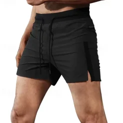 Men's Running Shorts Gym Shorts Sweat Shorts Zipper Pocket Elastic Waistband Shorts Outdoor Sports & Outdoor Athletic Quick Dry Lightweight Soft Marathon Running Workout Tailored Fit Sportswear