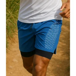 Men's Running Shorts Pocket 2 in 1 Shorts Sports & Outdoor Casual Breathable Quick Dry Lightweight Elastic Tennis Golf Running Regular Fit Sportswear Activewear Black Ocean Blue Blue