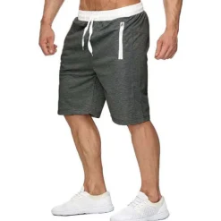 Men's Running Shorts Workout Shorts Drawstring Zipper Pocket Bottoms Casual Athleisure Breathable Soft Sweat wicking Gym Workout Performance Basketball Sportswear Activewear Solid Colored Black