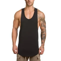 Men's Running Tank Top Workout Tank Sleeveless Vest / Gilet Summer Cotton Breathable Quick Dry Yoga Fitness Running Sportswear Activewear Black White Green