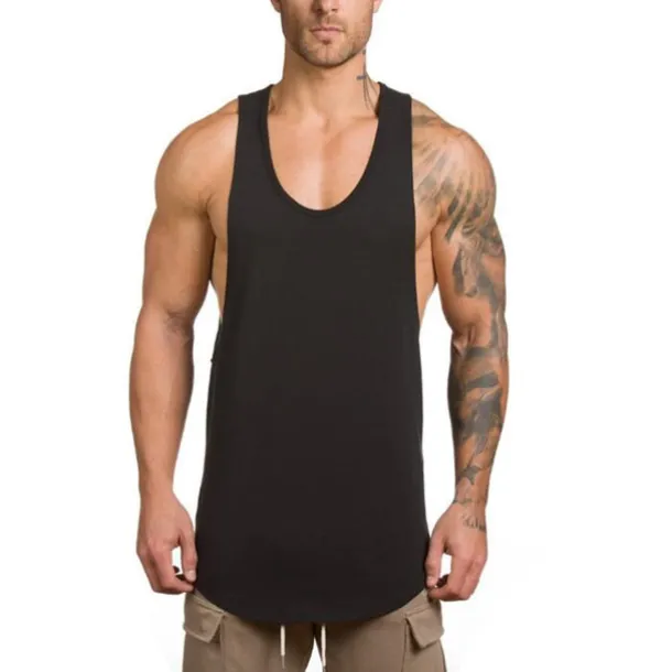 Men's Running Tank Top Workout Tank Sleeveless Vest / Gilet Summer Cotton Breathable Quick Dry Yoga Fitness Running Sportswear Activewear Black White Green
