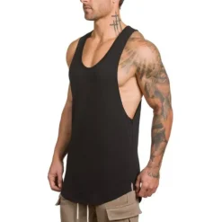 Men's Running Tank Top Workout Tank Sleeveless Vest / Gilet Summer Cotton Breathable Quick Dry Yoga Fitness Running Sportswear Activewear Black White Green