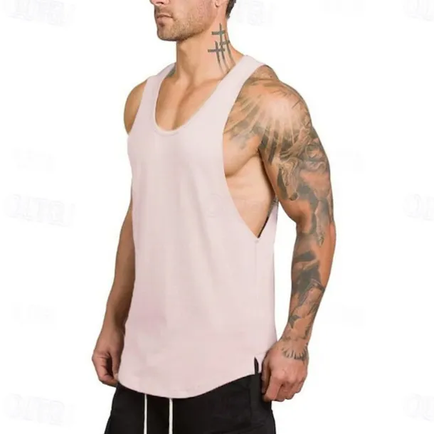 Men's Running Tank Top Workout Tank Sleeveless Vest / Gilet Summer Cotton Breathable Quick Dry Yoga Fitness Running Sportswear Activewear Black White Green